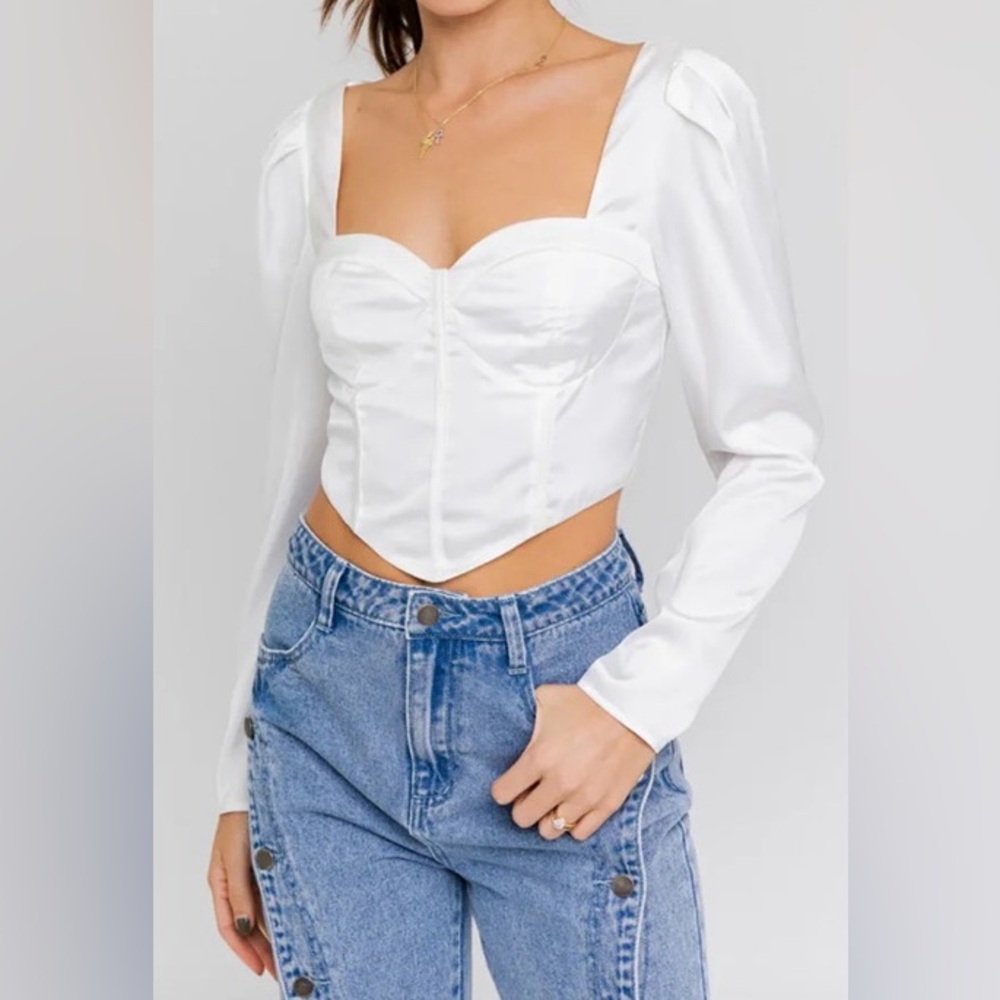 Corset Bustier Long Sleeve Top